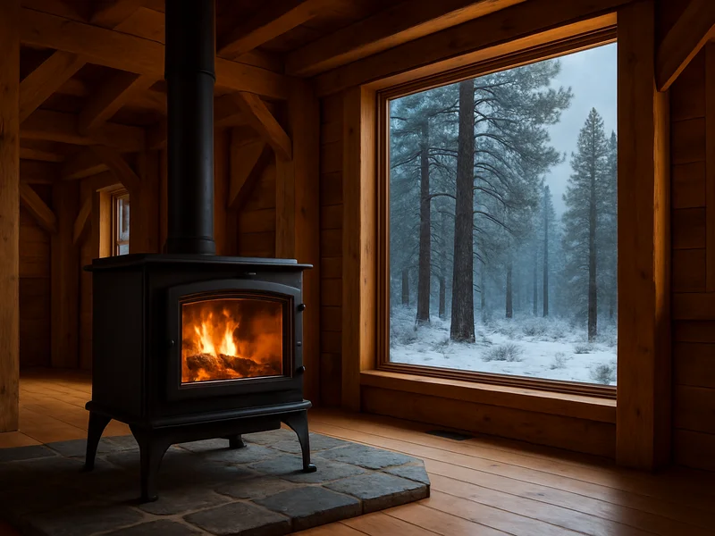 Wood stove in a mountain home in Show Low, AZ