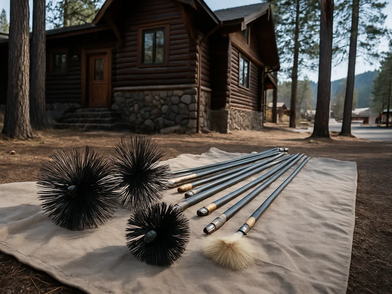 Chimney sweeping at a mountain home in Show Low, AZ