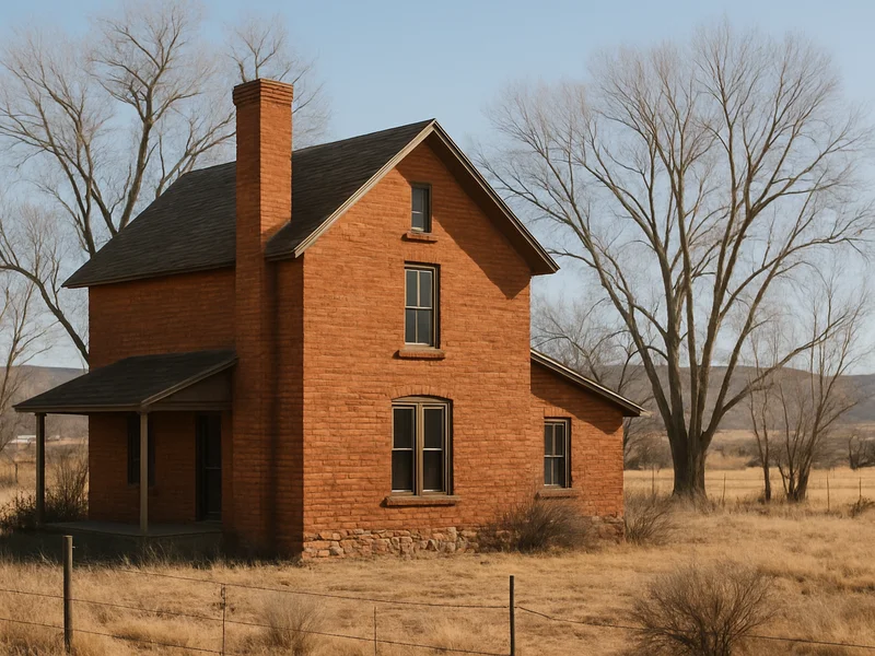 Brick farmhouse chimney in Snowflake, AZ